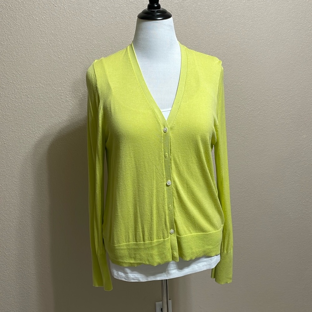 Loft yellow-green cardigan